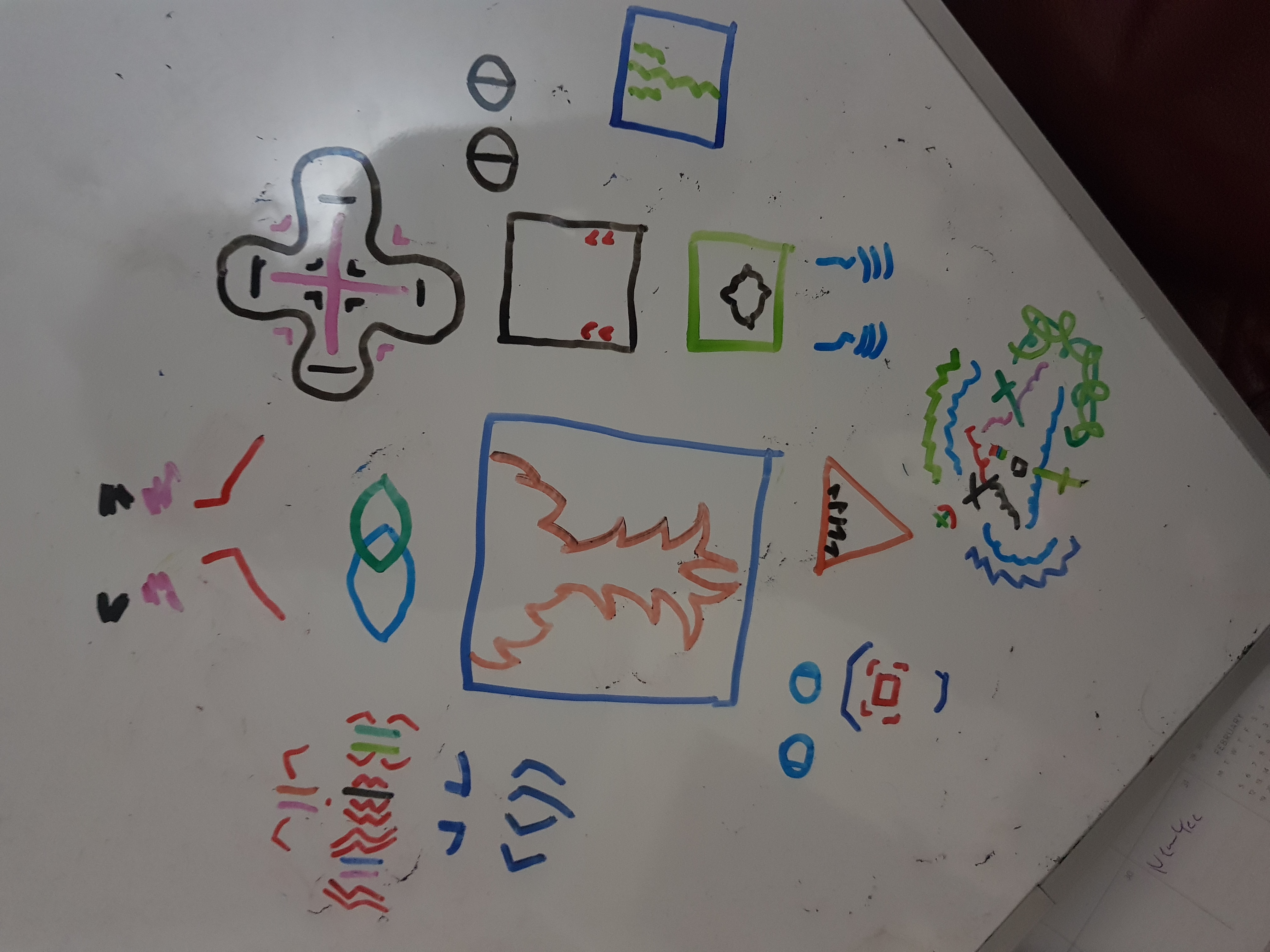 drawings on a whiteboard